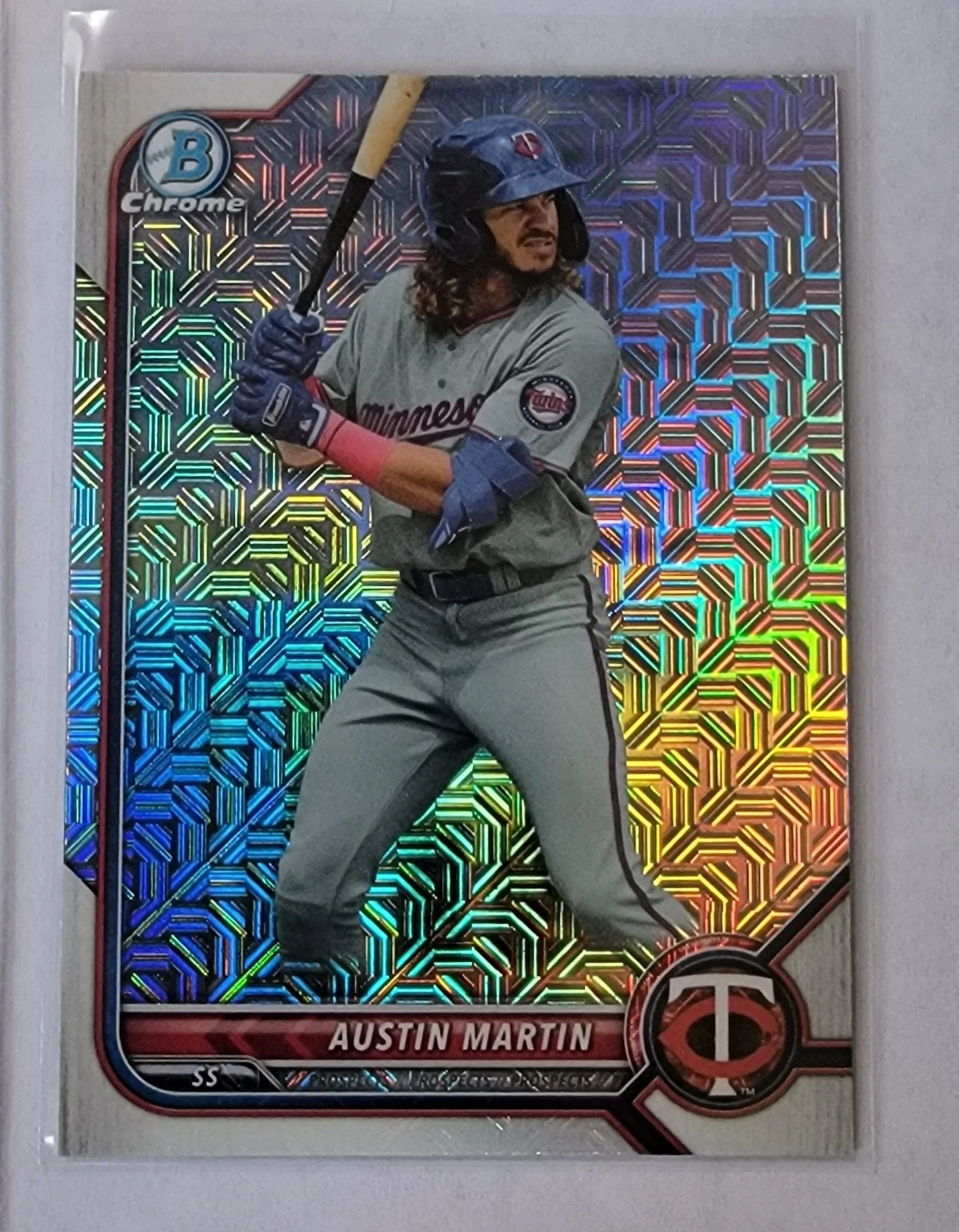 2022 Bowman Chrome Austin Martin Mega Box Mojo Refractor Baseball Card AVM1