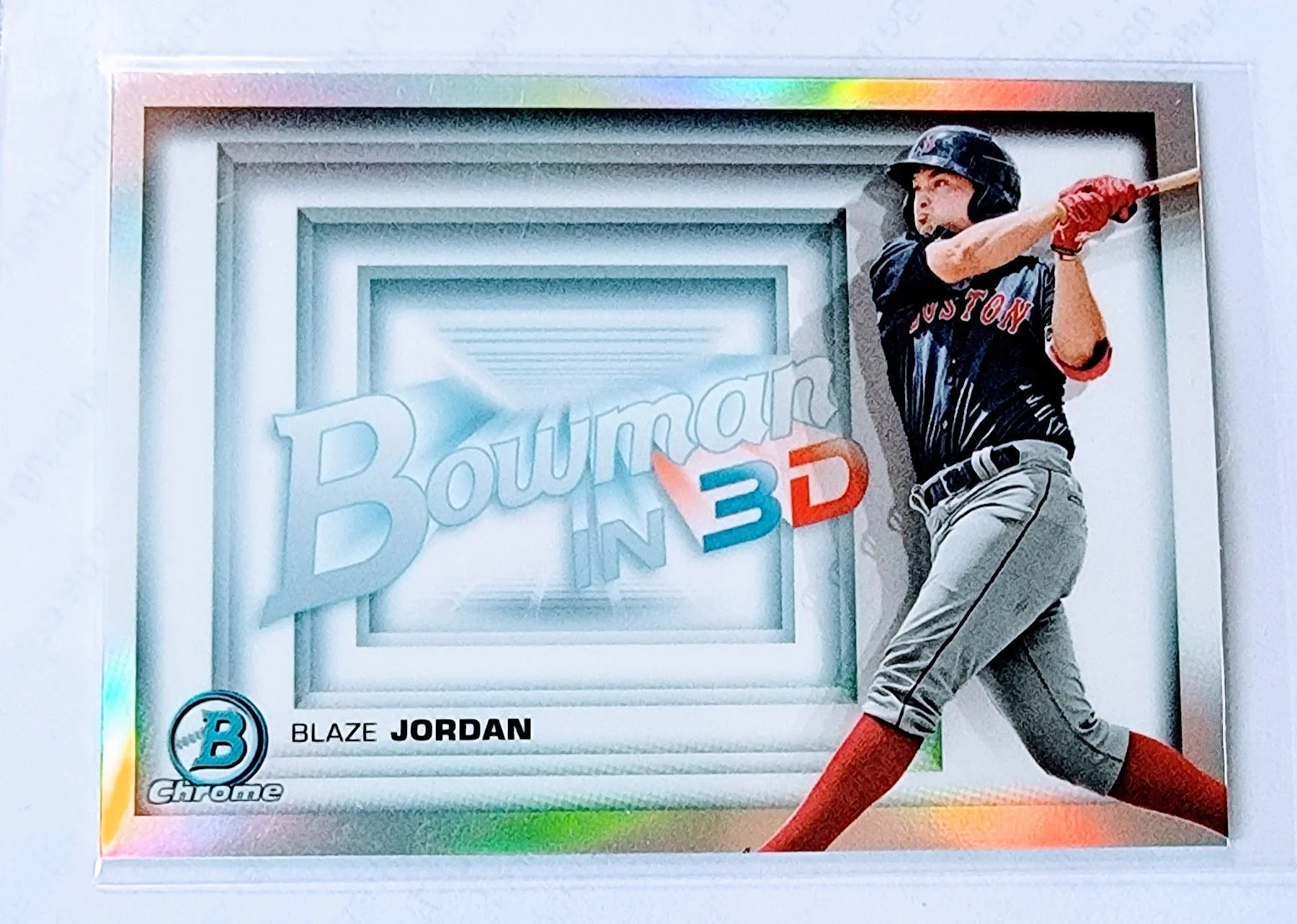 2022 Bowman Chrome Blaze Jordan Refractor In 3D Refractor Baseball Trading Card GRB1