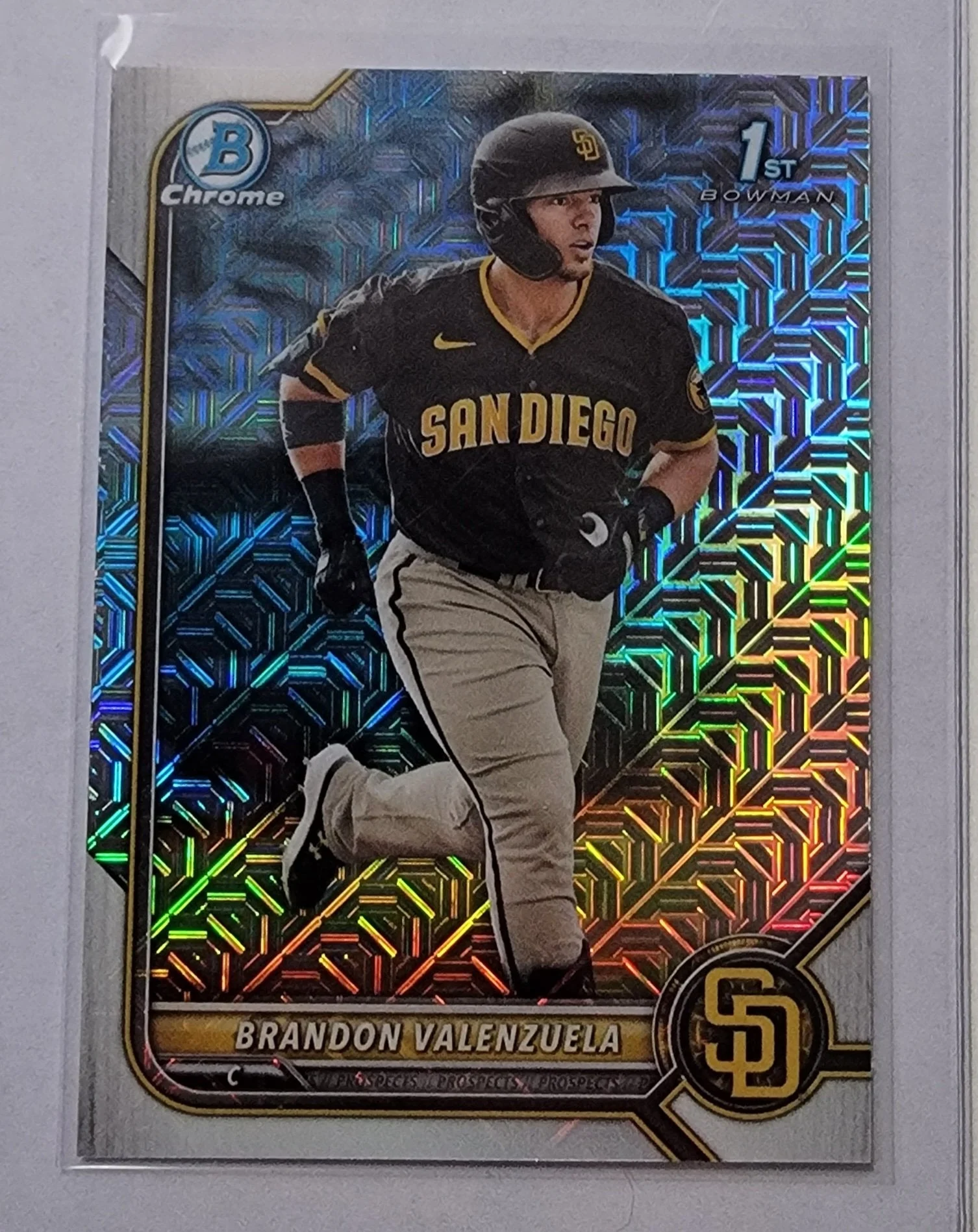 2022 Bowman Chrome Brandon Valenzeula Mojo Refractor Baseball Card AVM1