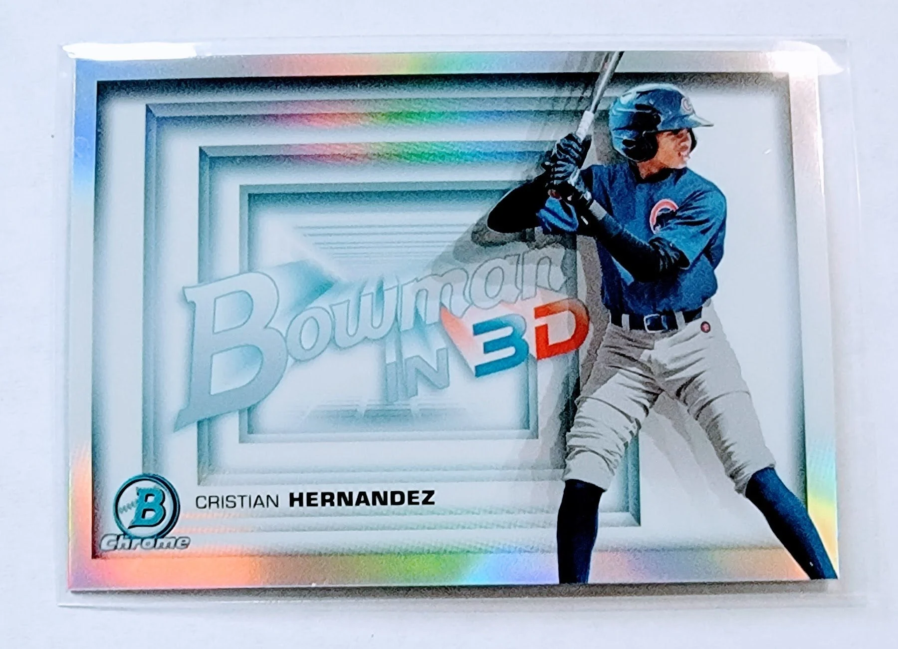 2022 Bowman Chrome Christian Hernandez Bowman in 3D Refractor Insert Baseball Card AVM1