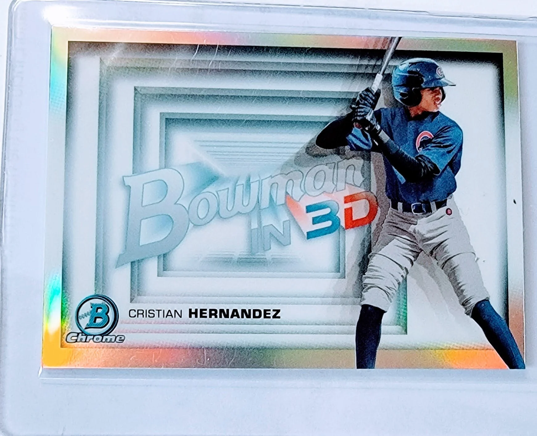 2022 Bowman Chrome Cristian Hernandez Refractor In 3D Refractor Baseball Trading Card GRB1