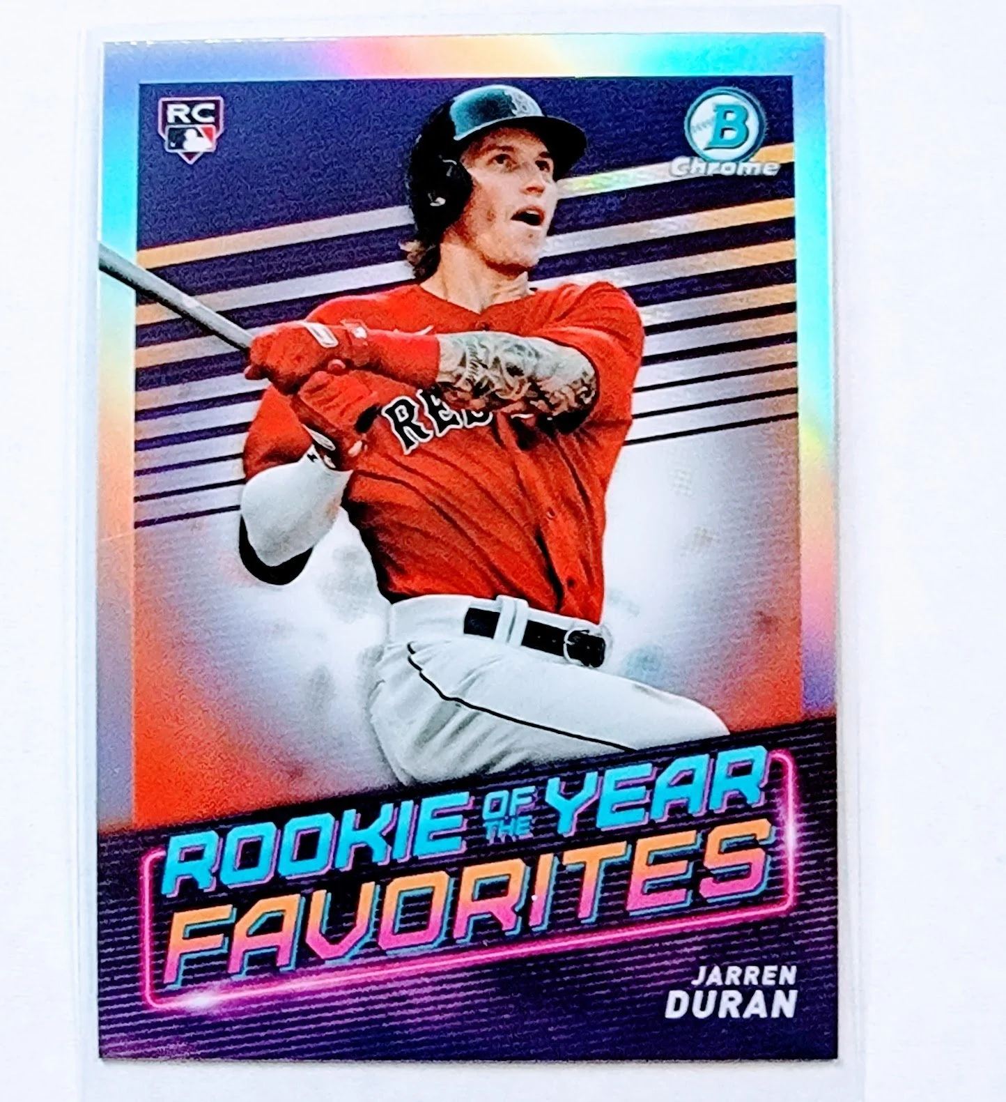 2022 Bowman Chrome Jarren Durran Mega Box Rookie of the Year Favorites Refractor Baseball Card AVM1