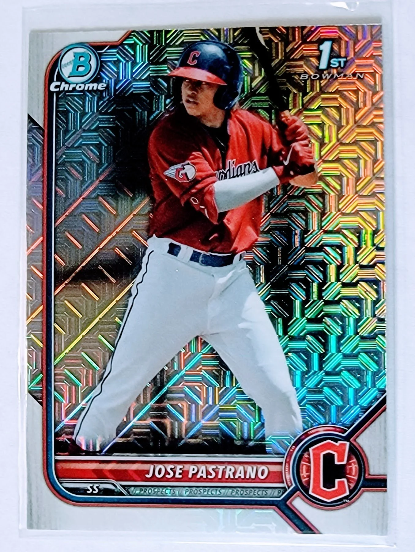 2022 Bowman Chrome Jose Pastrano 1st on Bowman Mojo Refractor Baseball Trading Card SMCB1