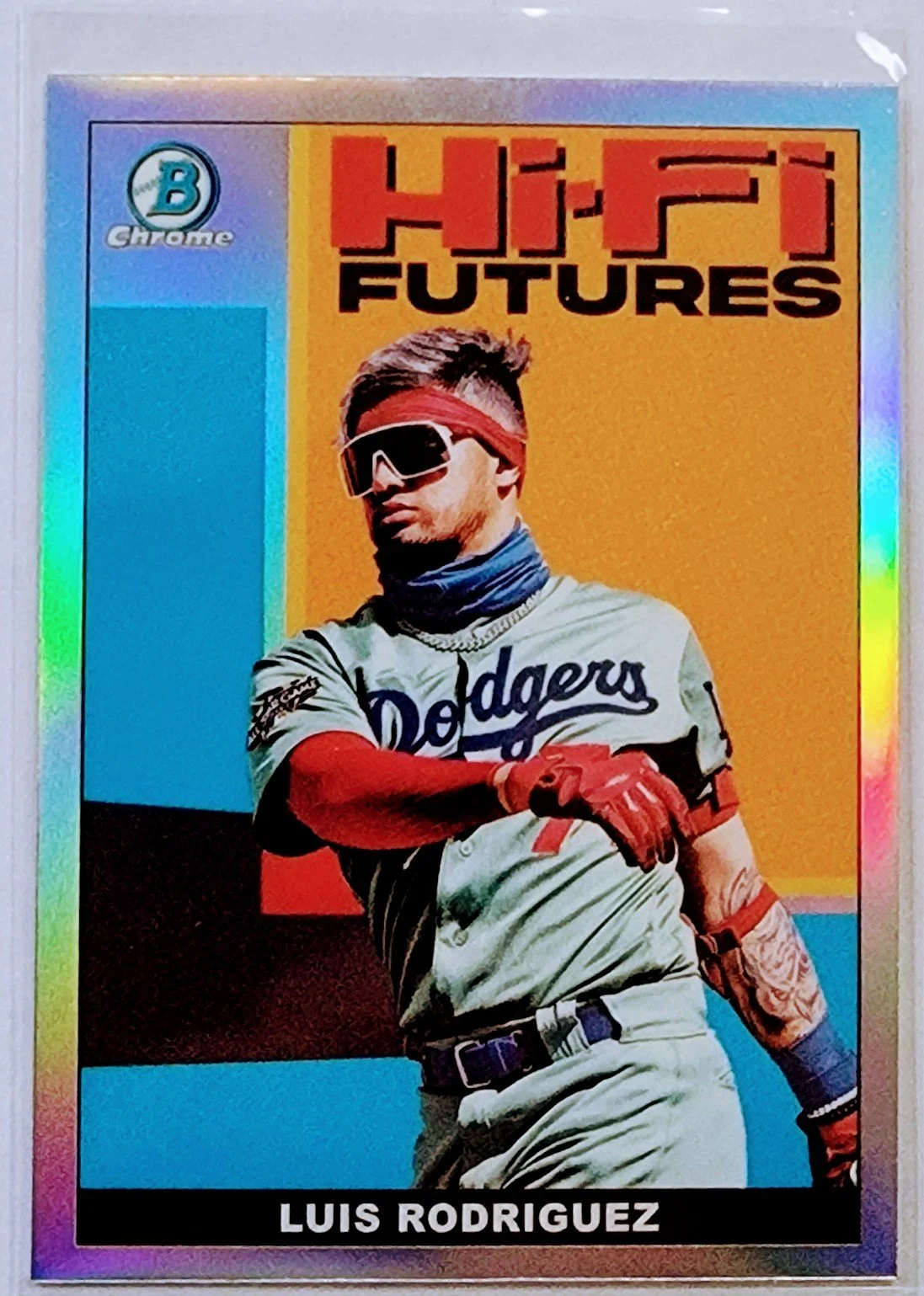 2022 Bowman Chrome Luis Rodriguez Hi-Fi Futures Refractor Baseball Card AVM1