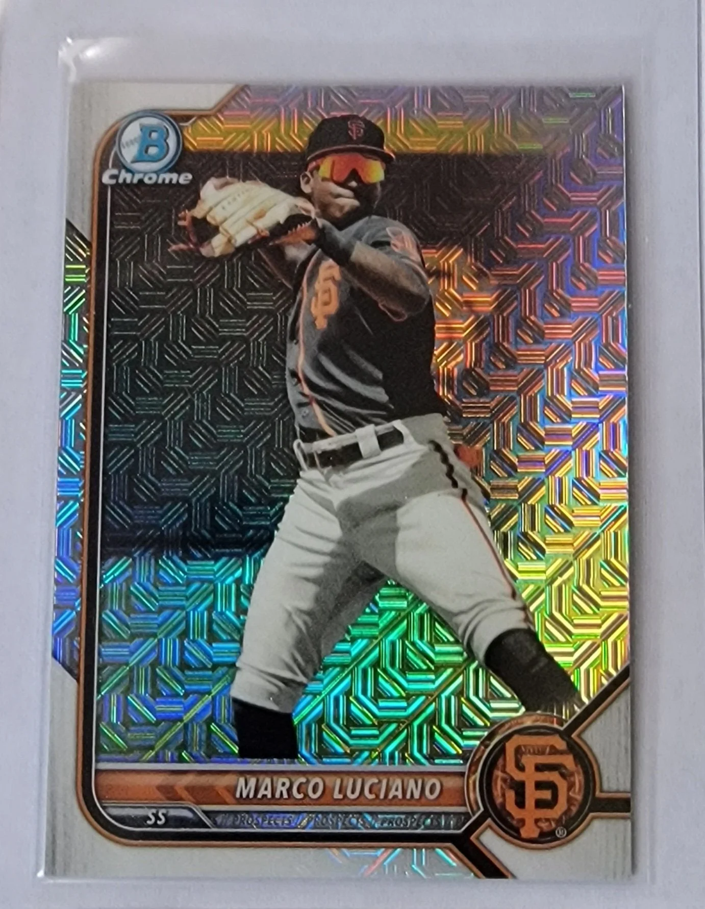2022 Bowman Chrome Marco Luciano Mega Box Mojo Refractor Baseball Card AVM1