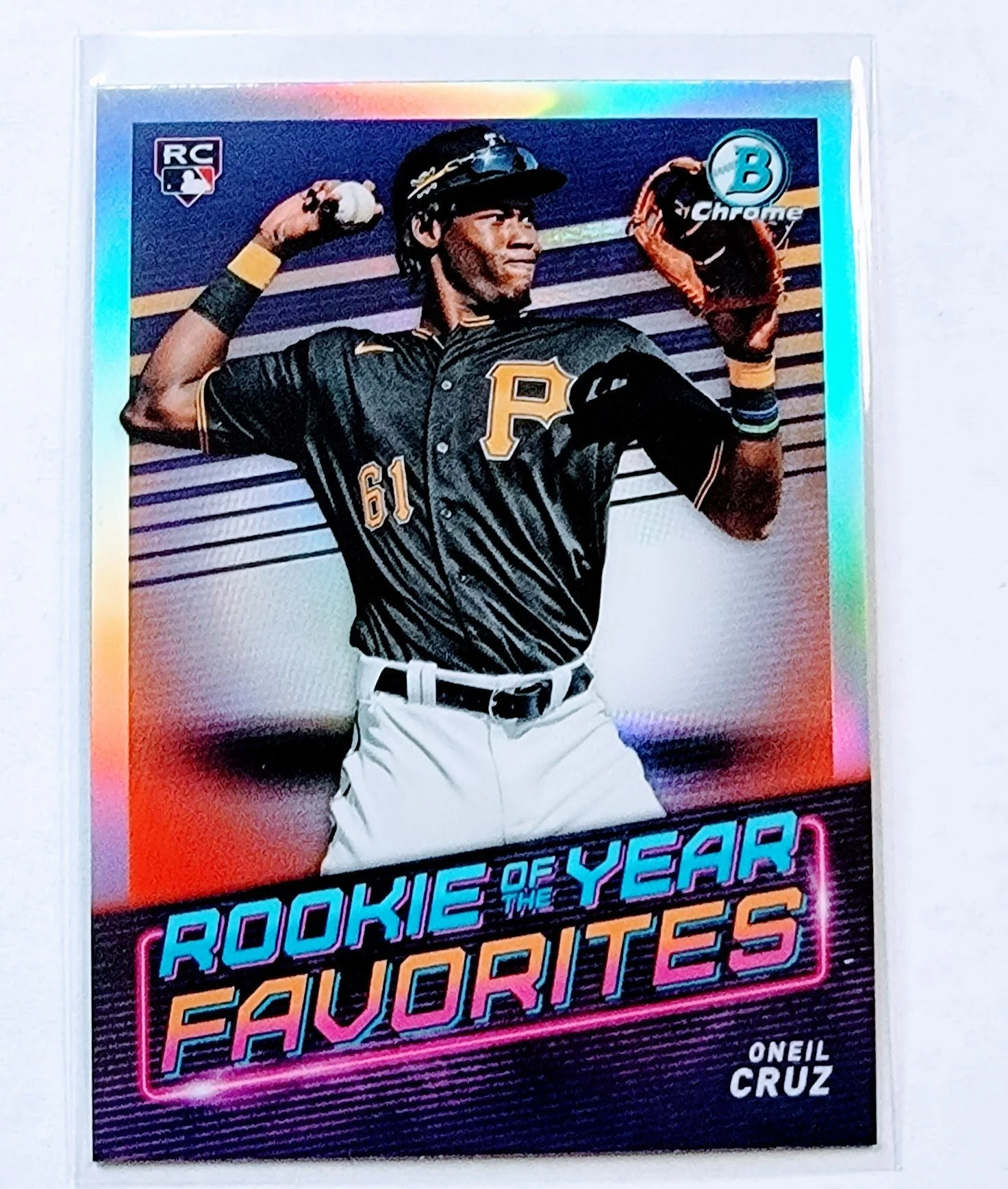 2022 Bowman Chrome Oneil Cruz Mega Box Rookie of the Year Favorites Refractor Baseball Card AVM1