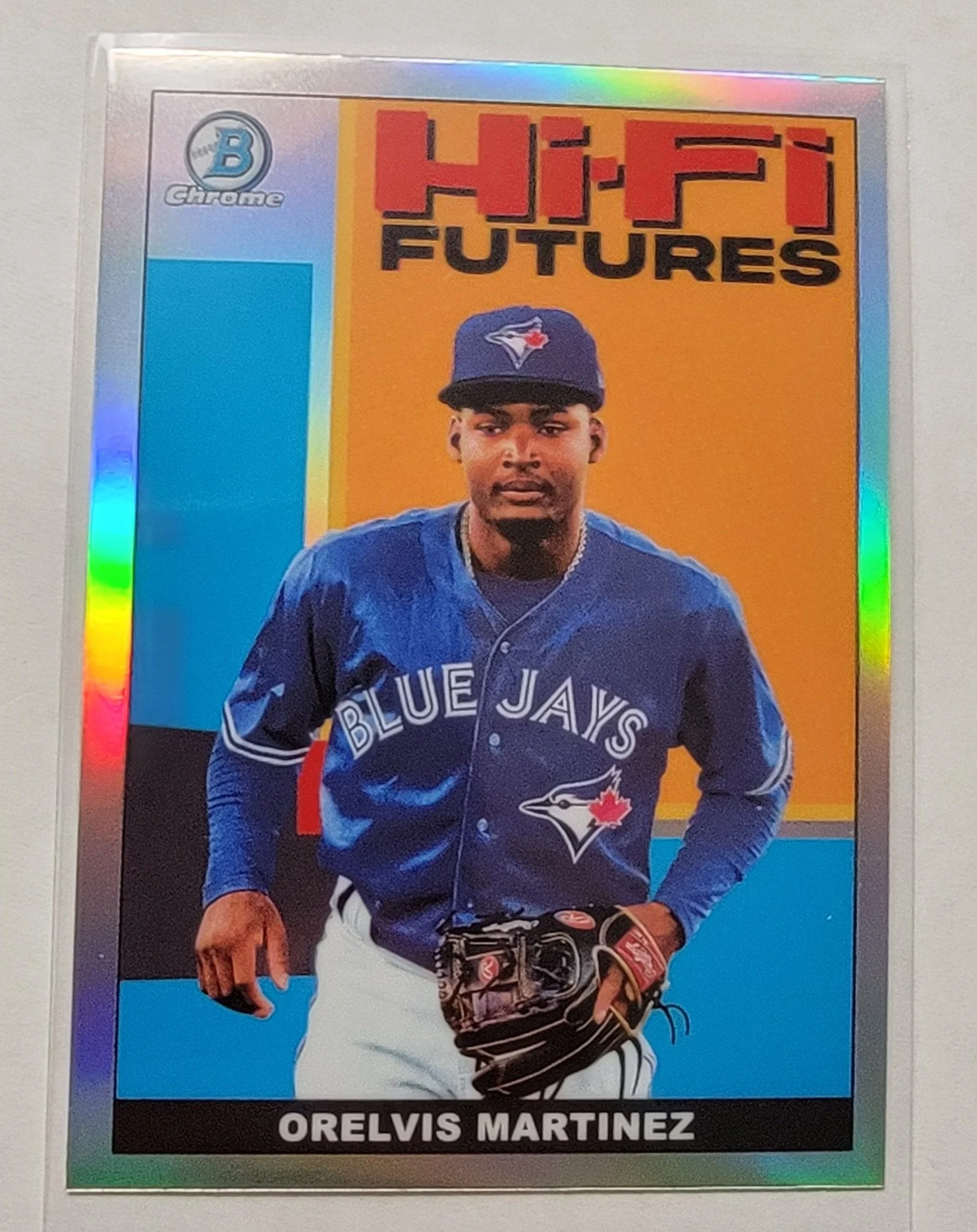 2022 Bowman Chrome Orelvis Martinez Mega Box Hi-Fi Futures Refractor Baseball Card AVM1