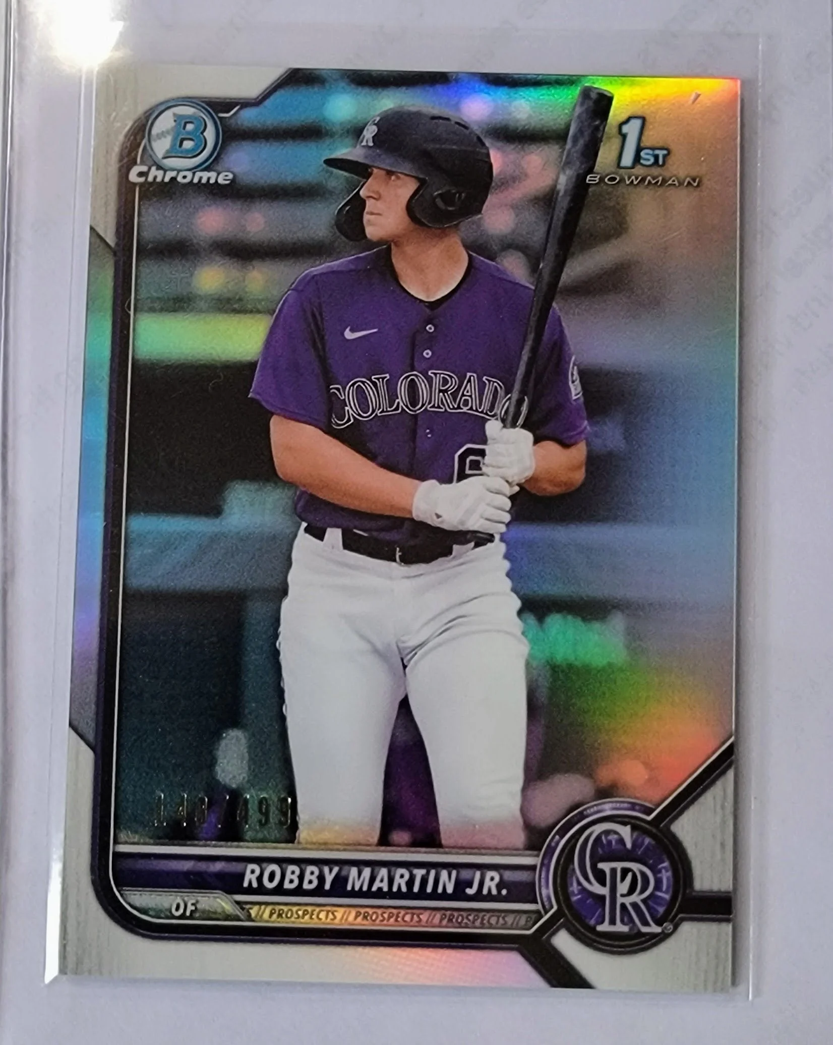2022 Bowman Chrome Robby Martin Jr 1st on Bowman #'d/499 Refractor Baseball Trading Card GRB1