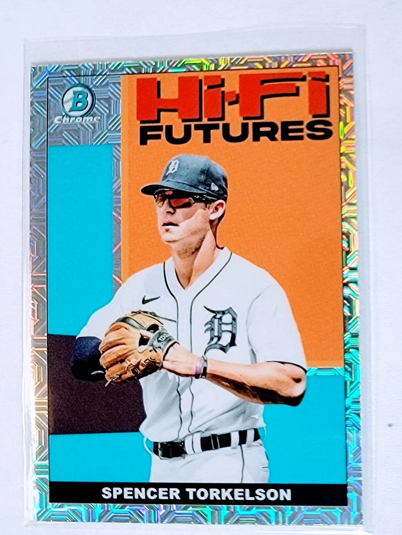 2022 Bowman Chrome Spencer Torkelson Hi-Fi Futures Mojo Refractor Baseball Trading Card SMCB1