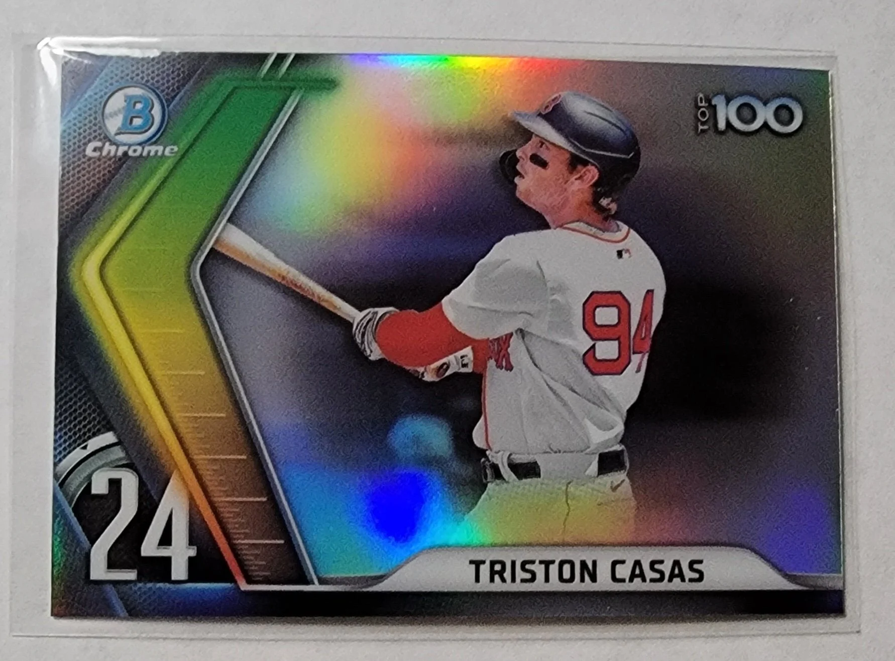 2022 Bowman Chrome Triston Casas Top 100 Refractor Baseball Card AVM1