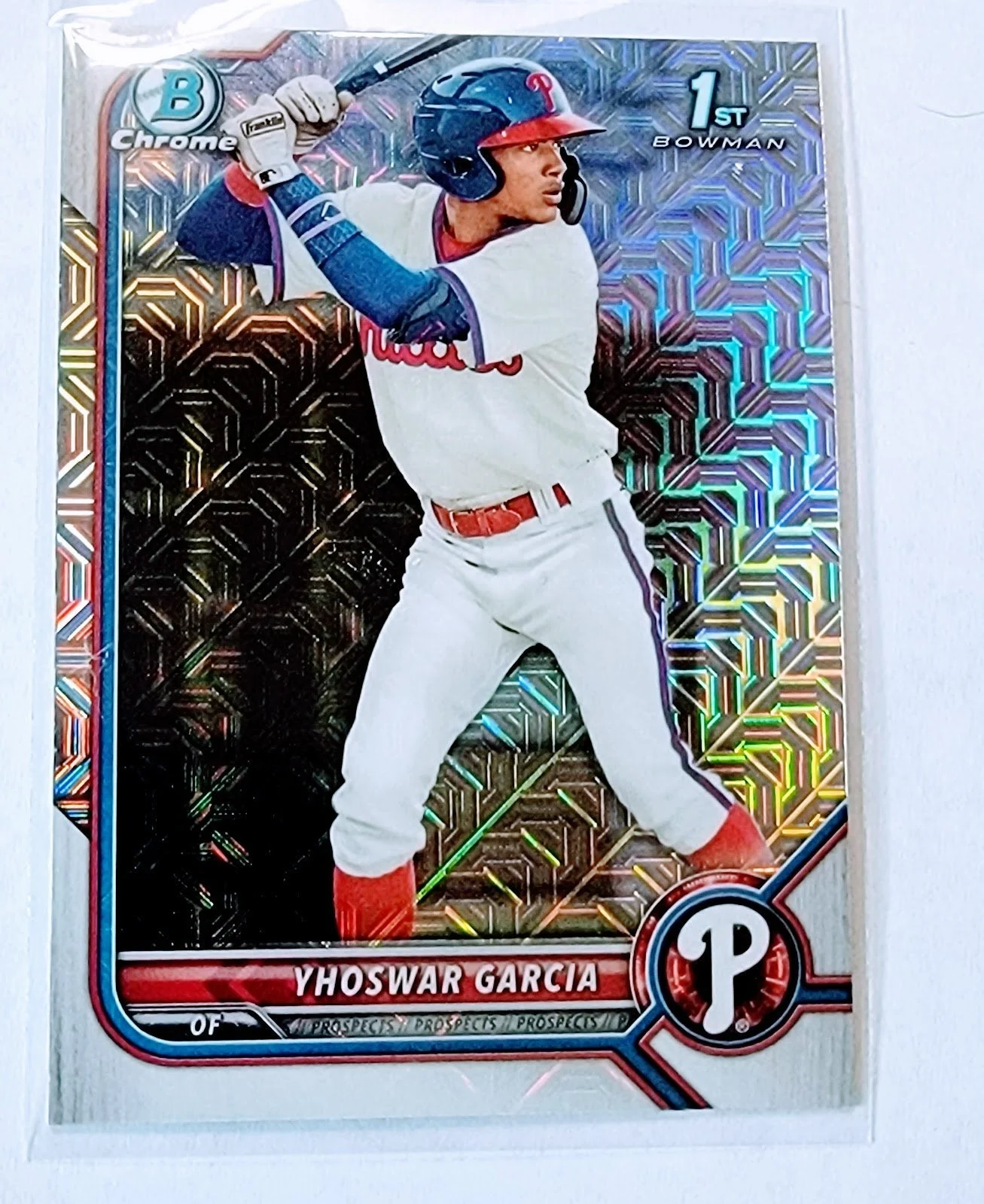 2022 Bowman Chrome Yhoswar Garcia 1st on Bowman Mojo Refractor Baseball Card SMCB1