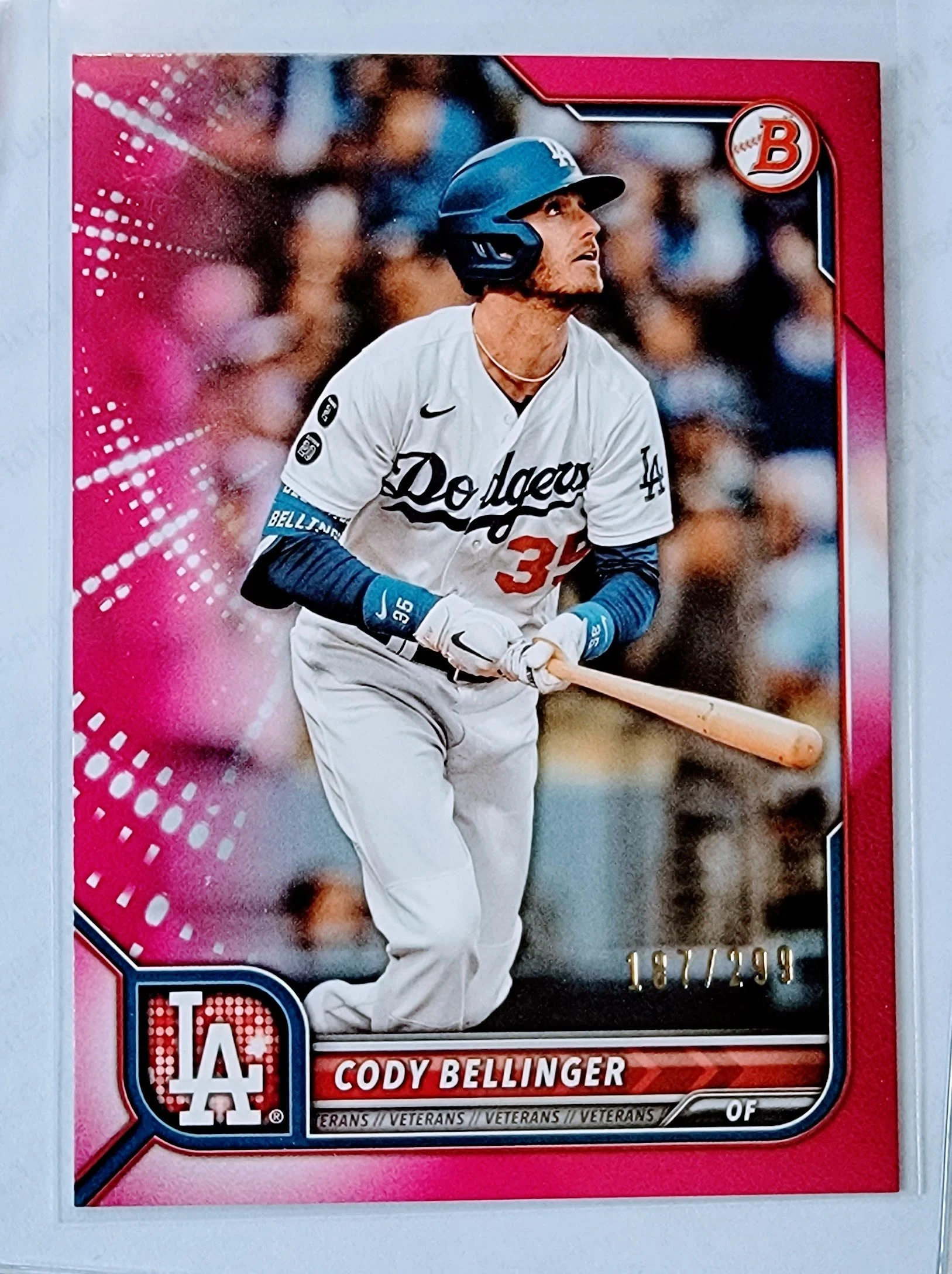 2022 Bowman Cody Bellinger #'d/299 Pink Dodgers Baseball Trading Card GRB1