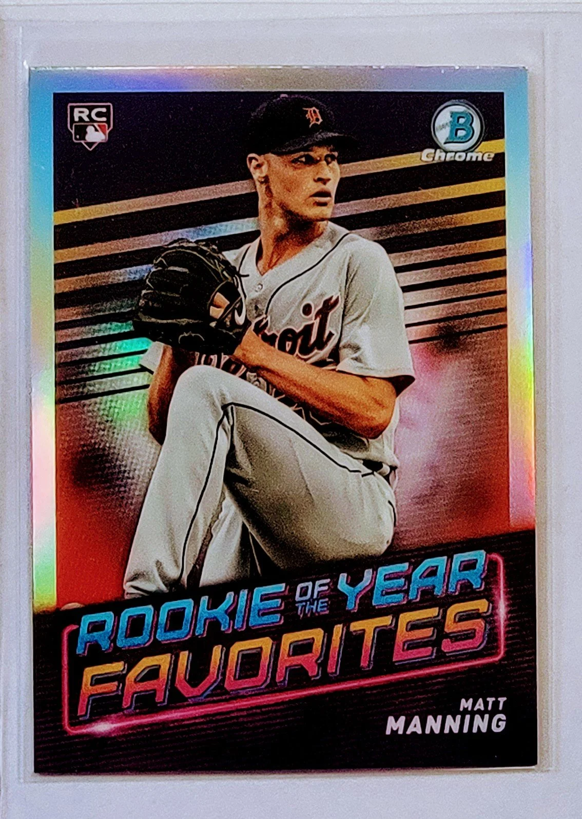 2022 Bowman Matt Manning Rookie of the Year Favorites Refractor Rookie Card
