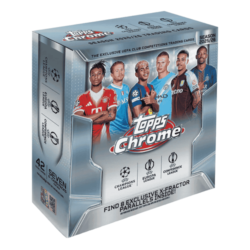 2025-26 Topps Chrome UEFA Club Competitions Soccer Mega Box