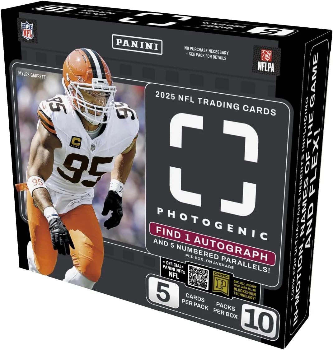 2025 Panini Photogenic Football Hobby Trading Card Box (1 Autograph Per Box)