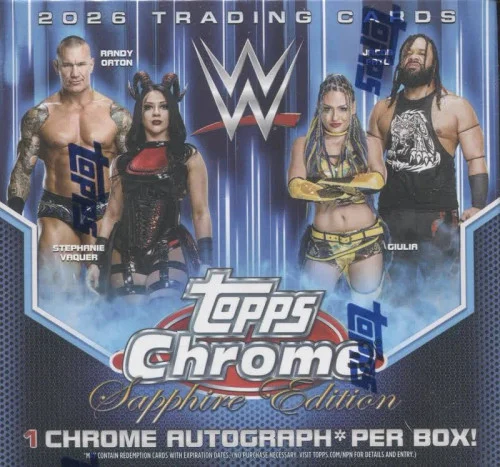 2026 Topps Chrome WWE Wrestling Sapphire Edition Box