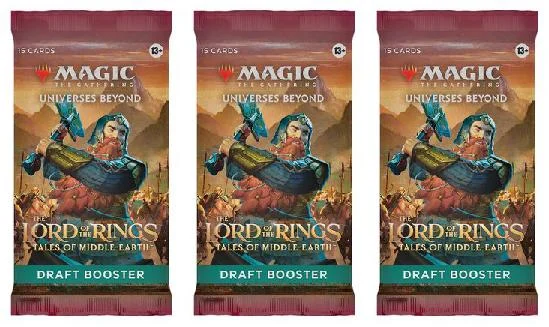3 Packs Magic: the Gathering Draft Booster Pack Lot MTG The Lord of th Rings Tales of the Middle-earth