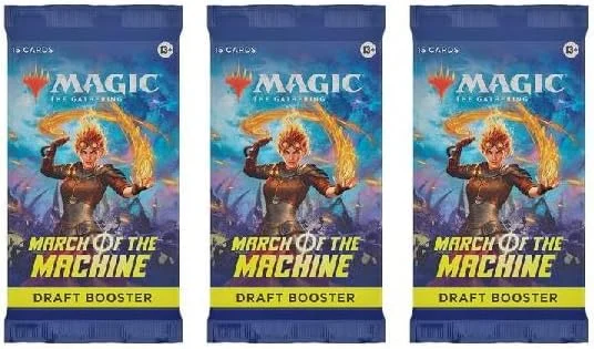 3 Packs Magic: the Gathering Draft Booster Pack Lot MTG March of the Machines
