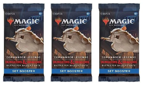 3 Packs Magic: the Gathering Set Booster Pack Lot MTG Battle for Baldurs Gate