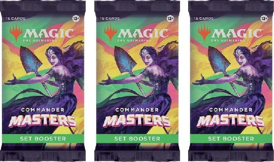 3 Packs Magic: the Gathering Set Booster Pack Lot MTG Commander Masters