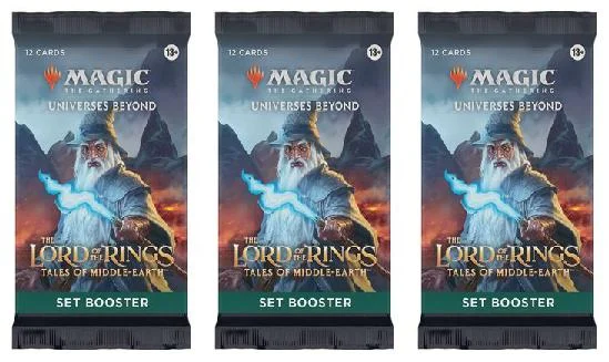 3 Packs Magic: the Gathering Set Booster Pack Lot MTG The Lord of th Rings Tales of the Middle-earth