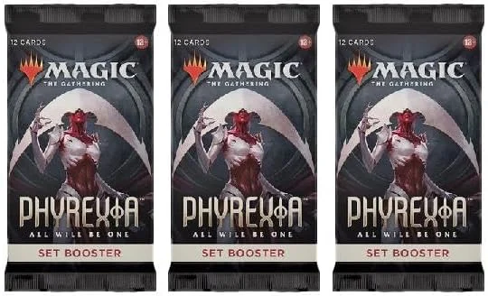3 Packs Magic: the Gathering Set Booster Pack Lot MTG Phyrexia all will be one