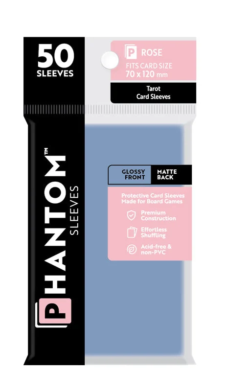 5 Packs Phantom Sleeves: "Rose Size" (70mm x 70mm) - Gloss Matte (50) (Compatible with: Standard Square) Value Bundle!