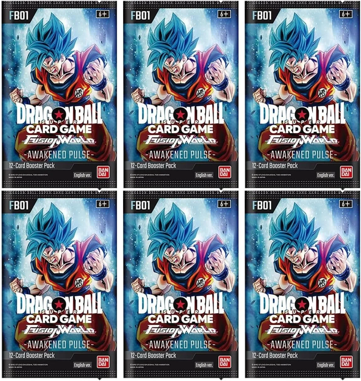 6 Packs 12 Card Booster Pack Dragon Ball Super Fusion World Awakened Pulse