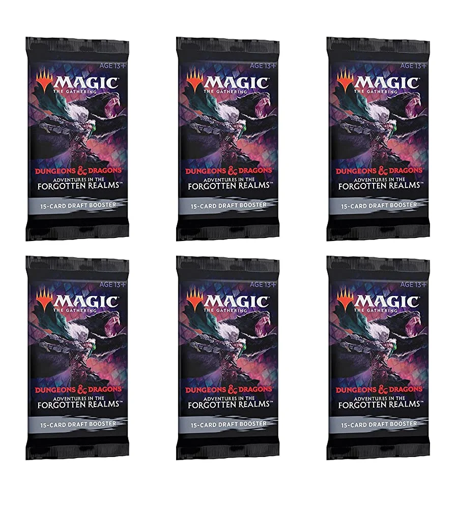 6 Packs Magic: The Gathering Draft Booster Pack Lot MTG Adventures in The Forgotten Realms