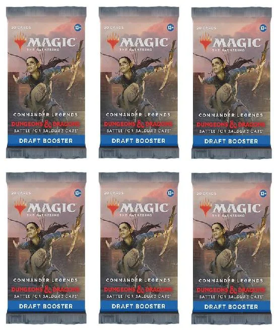 6 Packs Magic: the Gathering Draft Booster Pack Lot MTG Battle for Baldurs Gate