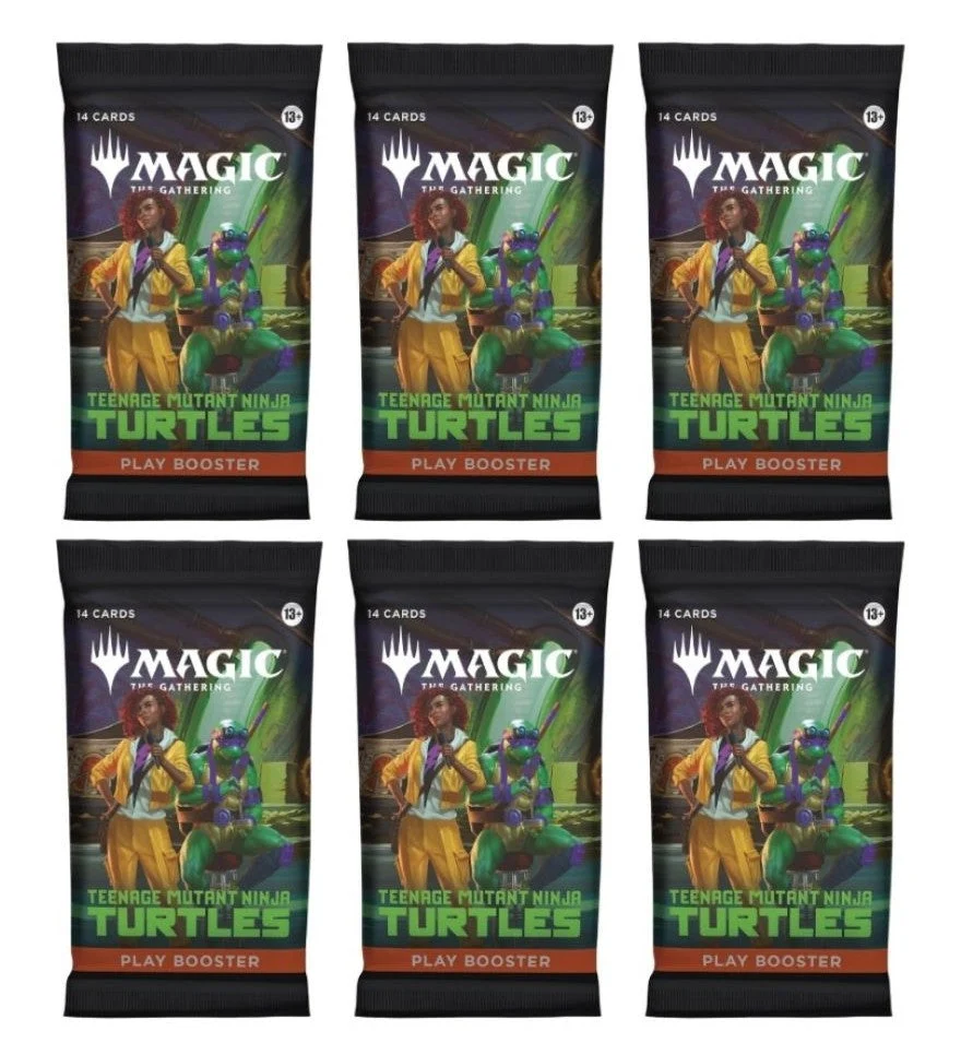 6 Packs Magic the Gathering Play Booster Pack Lot MTG Teenage Mutant Ninja Turtles