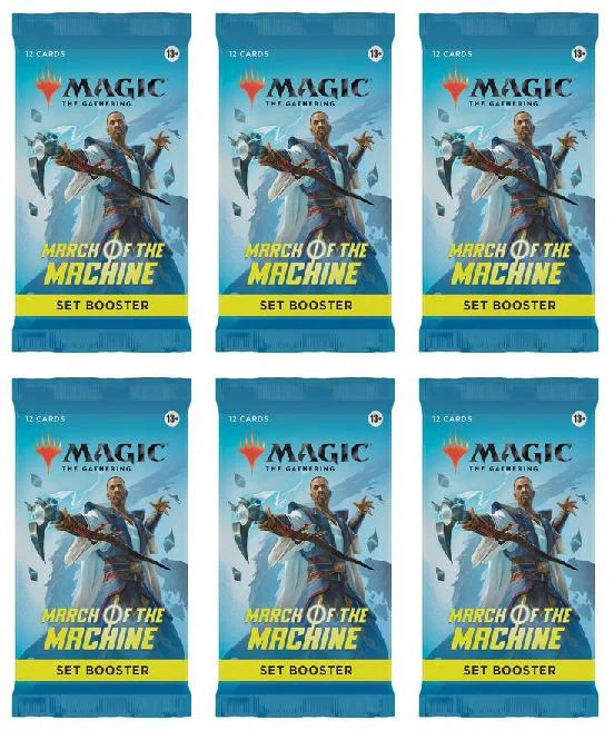 6 Packs Magic: the Gathering Set Booster Pack Lot MTG March of the Machines