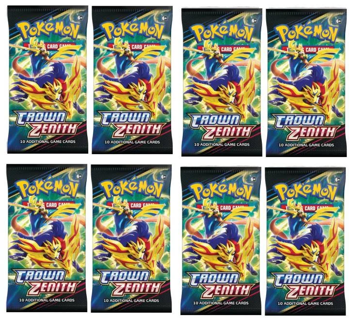 8 Packs Pokemon TCG: Crown Zenith - 10 Card Booster Pack