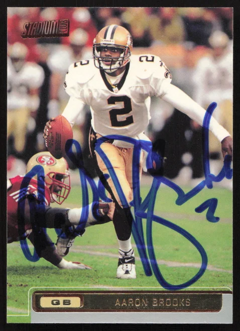 Aaron Brooks Autographed 2001 Stadium Club Card #56 New Orleans Saints SKU #261381
