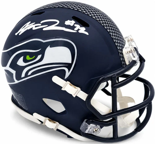 Abraham Abe Lucas Autographed Seattle Seahawks Blue Speed Mini Helmet MCS Holo Stock #263034