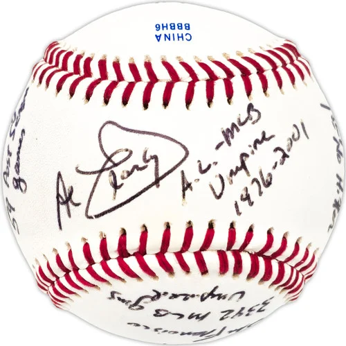 Al Clark Autographed Official League Baseball Umpire Statball With 11 Stats JSA #GG31762