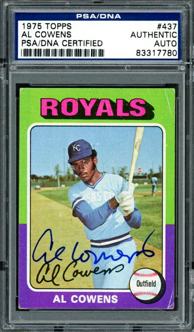 Al Cowens Autographed 1975 Topps Card #437 Kansas City Royals PSA/DNA #83317780