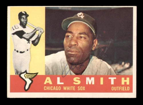 Al Smith Autographed 1960 Topps Card #428 Chicago White Sox SKU #222151