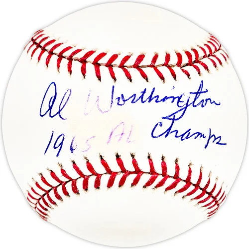 Al Worthington Autographed Official MLB Baseball Minnesota Twins "1965 AL Champs" SKU #225933