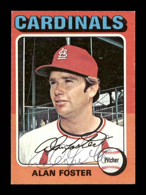 Alan Foster Autographed 1975 Topps Mini Card #296 St. Louis Cardinals SKU #204443