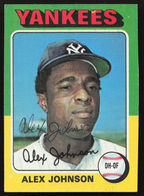 Alex Johnson Autographed 1975 Topps Card #534 New York Yankees SKU #258594