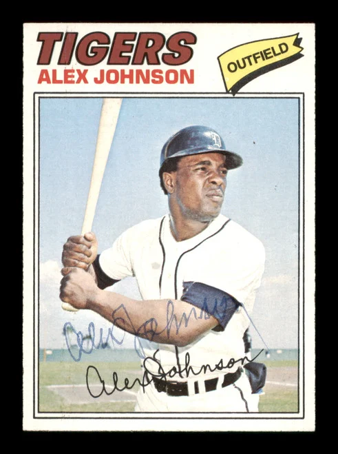 Alex Johnson Autographed 1977 Topps Card #637 Detroit Tigers SKU #205239