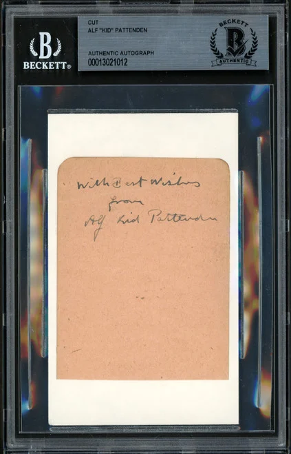 Alf Kid Pattenden Autographed 2.5x3.5 Cut "With Best Wishes" Beckett BAS #13021012