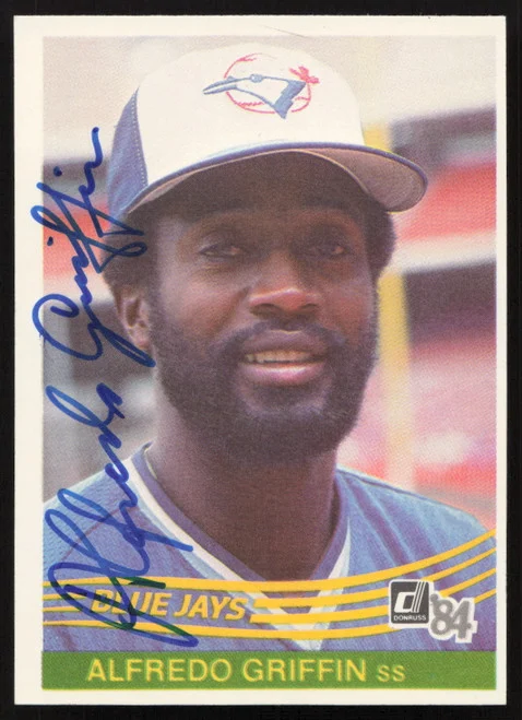 Alfredo Griffin Autographed 1984 Donruss Card #605 Toronto Blue Jays SKU #263956