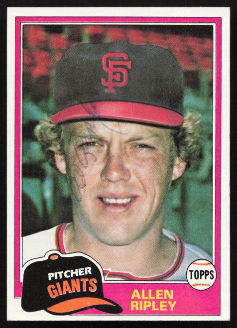 Allen Ripley Autographed 1981 Topps Card #144 San Francisco Giants SKU #264905
