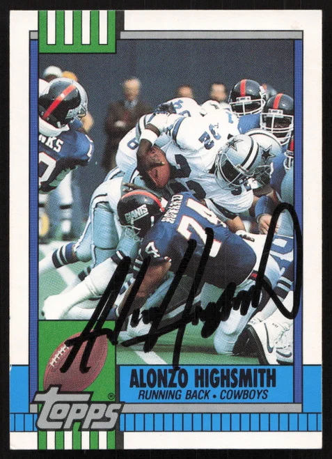 Alonzo Highsmith Autographed 1990 Topps Card #7T Dallas Cowboys SKU #259308