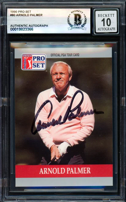 Arnold Palmer Autographed 1990 Pro Set Card #80 Auto Grade Gem Mint 10 Beckett BAS #19823366