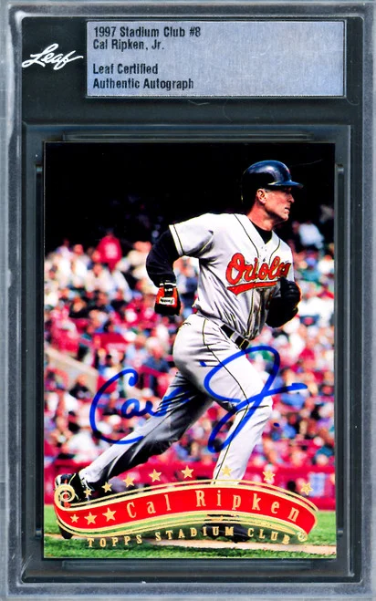 Cal Ripken Jr. Autographed 1997 Stadium Club Card #8 Baltimore Orioles Leaf SKU #243520