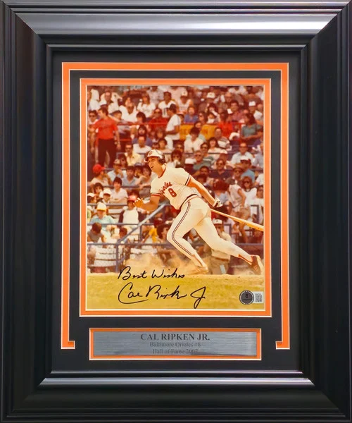 Cal Ripken Jr. Autographed Framed 8x10 Photo Baltimore Orioles "Best Wishes" Beckett BAS QR #BM37224