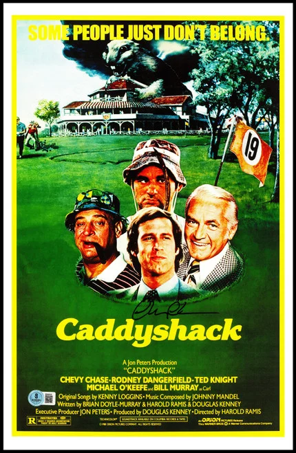 Chevy Chase Autographed 11x17 Caddyshack Movie Poster Beckett BAS QR Stock #248831